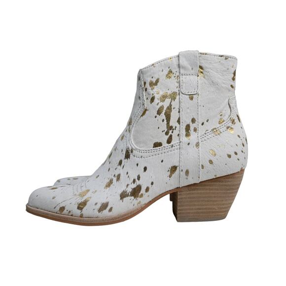 Dolce Vita Womens 8.5 Silma Bootie in Cow Hair Gold Multi NEW - Picture 5 of 12